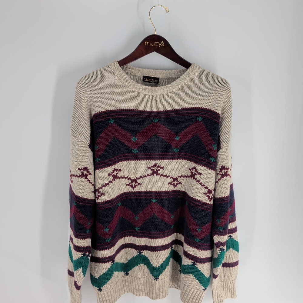 Vintage Nordstrom Christmas Cotton Classic Pullover Sweater Multicolor Size‎ L